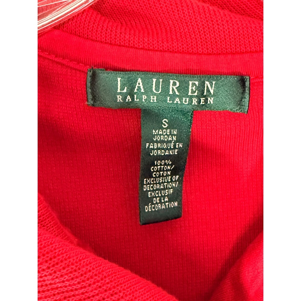 Ralph Lauren Toggle Shawl Collar Pullover Sweater Women's Red Cable Knit Small - Picture 2 of 13